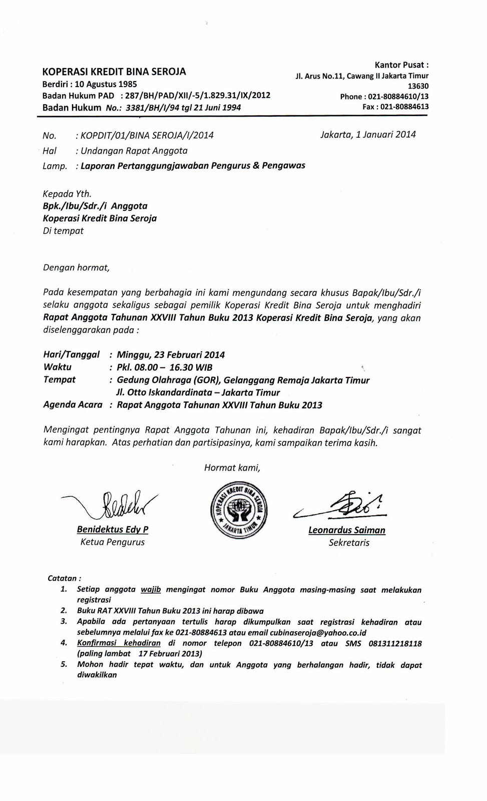 ELeKtroNIk jOURnal: Undangan Rapat Anggota tahunan 