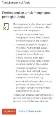 cara reset android dari jarak jauh lewat akun google