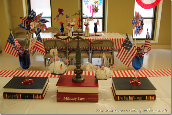 Law Books and Scales for Patriotic Party