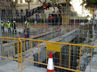 obras recubrimiento del Huerva Gran Via Zaragoza Tranvia