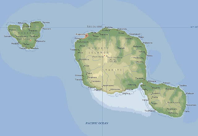 map of tahiti, moorea & teahuppo