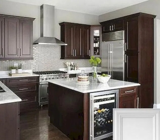 brown-kitchen-cabinets-with-grey-countertops