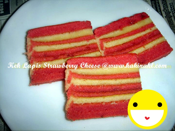Tertunailah Hasrat Di Hati: Resepi Kek Lapis Strawberry Cheese