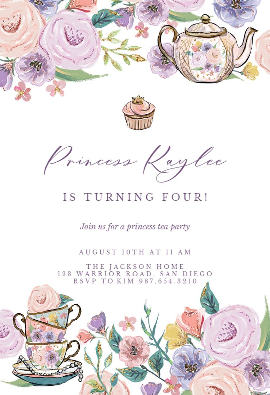 princess birthday invitation templates