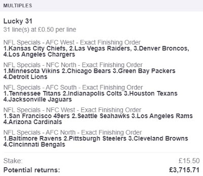 NFL Lucky 31