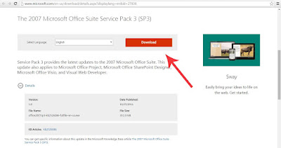 Download The 2007 Microsoft Office Suite Service Pack 3 (SP3)