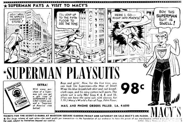 Superman Playsuits at Macy's, Daily News, May 16, 1940