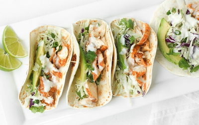 EASY FISH TACOS WITH LIME CREMA #healthyfood
