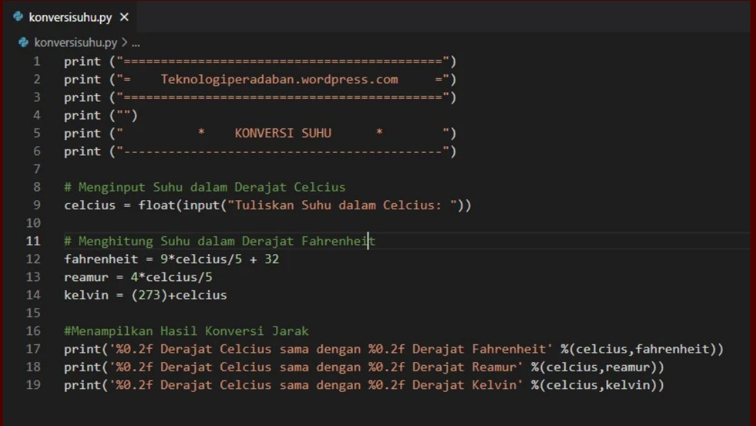 Kuprakapra: Program Python Konversi Suhu