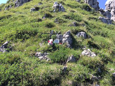 A memorial to someone who died on the mountain. 