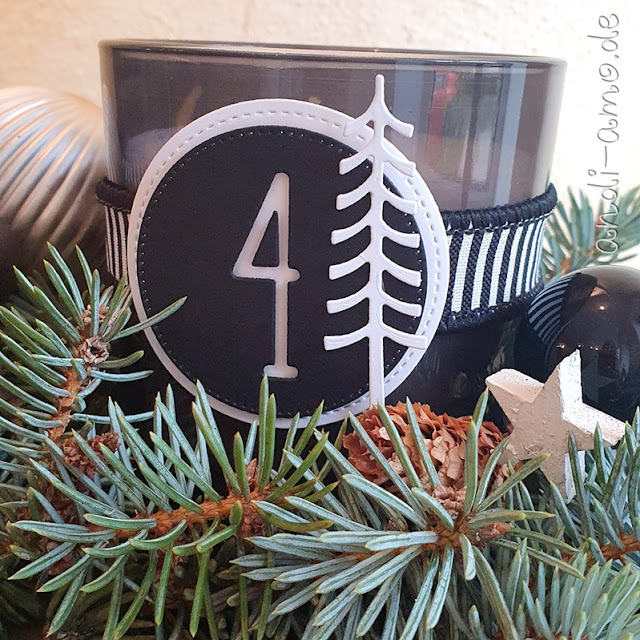 Adventskranz Schwarz-Weiß Stampin Up