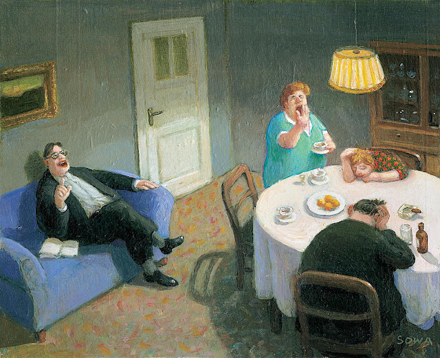 Michael Sowa, a man overstaying his welcome after dinner