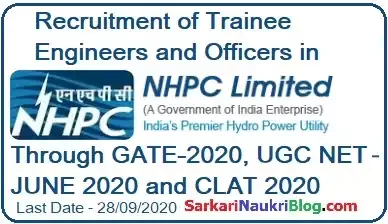 NHPC Trainee Engineer Officer Recruitment 2020