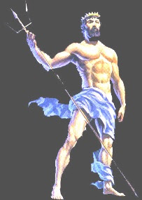 Netuno (ou Poseidon), deus do mar, na mitologia