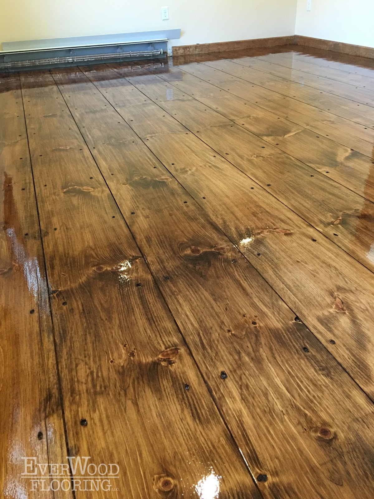 EverWood Flooring Project Profiles: Wide-Plank Pine Stain & Refinish