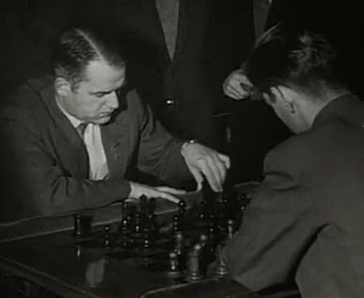 Partida Wolfgang Unzicker vs. Miquel Farré en el II Torneo Internacional de Ajedrez Madrid 1957