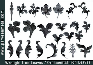 Ornamental iron leaves and wrough iron leaves hardware for gates parts and fences manufacturers exporters in  india, usa, uk, America, UAE Dubai, australia, italy