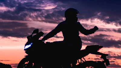 Motorcyclist Silhouette Free HD Wallpaper