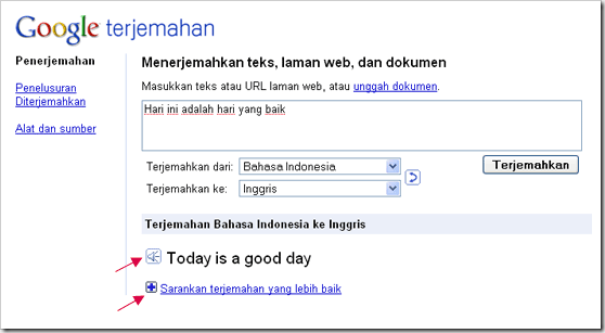 terjemahan dengan google translate