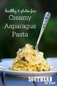 Healthy Creamy Asparagus Pasta Recipe - healthy, low fat, gluten free, high protein, clean eating recipe, vegetarian