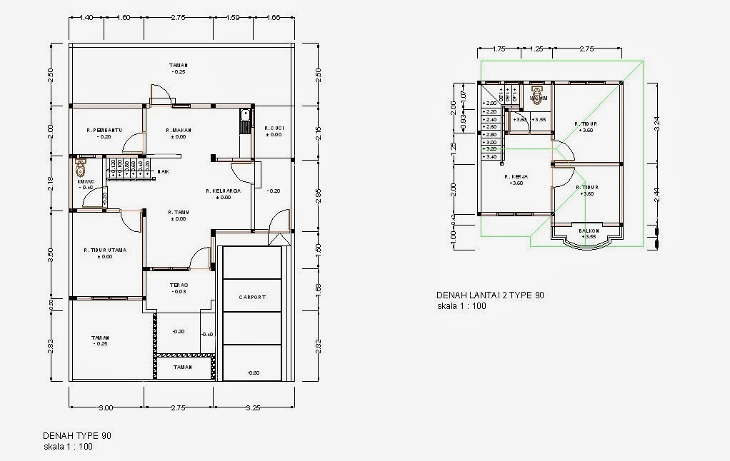 Kumpulan Denah  dan  Gambar  Rumah  Tipe 90 Minimalis  Modern 2019