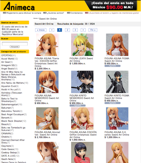 figuras Sword Art Online