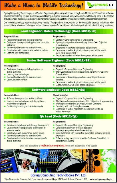 SpringComputing recruiting for multiple positions