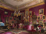 Mansion of Baron A.L. Stieglitz. The Study of Baroness Stieglitz by Luigi Premazzi - Architecture, Interiors Drawings from Hermitage Museum