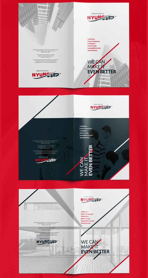 Inspirasi 20+ Desain Brosur dan Katalog Modern - Architecture Brochure Design Template