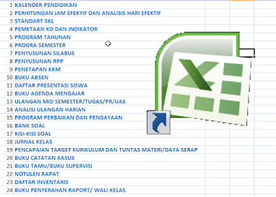 24 BERKAS ADMINISTRASI GURU DALAM 1 FILE EXCEL - BERKAS SEKOLAH