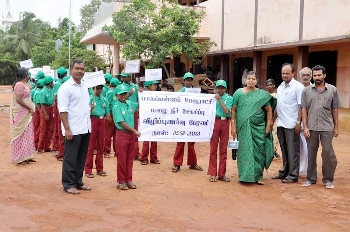 ஆலஞ்சியில் மழைநீர் சேகரிப்பு விழிப்புணர்வு பேரணி