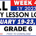 GRADE 6 DAILY LESSON LOGS (WEEK 4: Q3) FEBRUARY 19-23, 2024