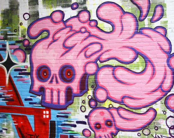 graffiti creator pink skull  graffiti art