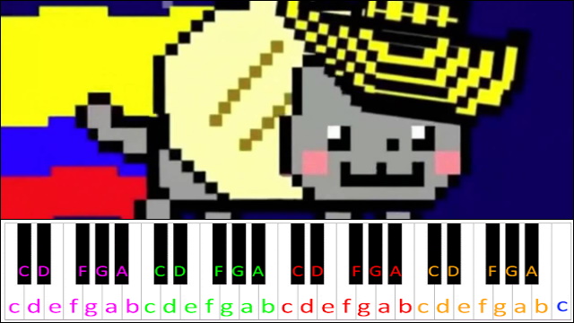 Nyan Cat (Hard Version) Piano / Keyboard Easy Letter Notes for Beginners