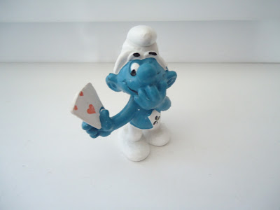 Card Player Smurf Figure Peyo Schleich W.Germany 2.0056 Schtroumpfe Schlumpf Puffi