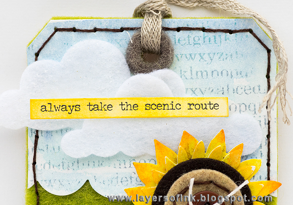 Layers of ink - Summe Felt Tag by Anna-Karin using Simon Says Stamp Spring Plush Collection.
