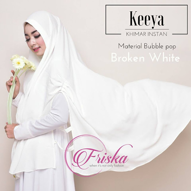 Keeya Khimar Instant warna putih dari friska hijab