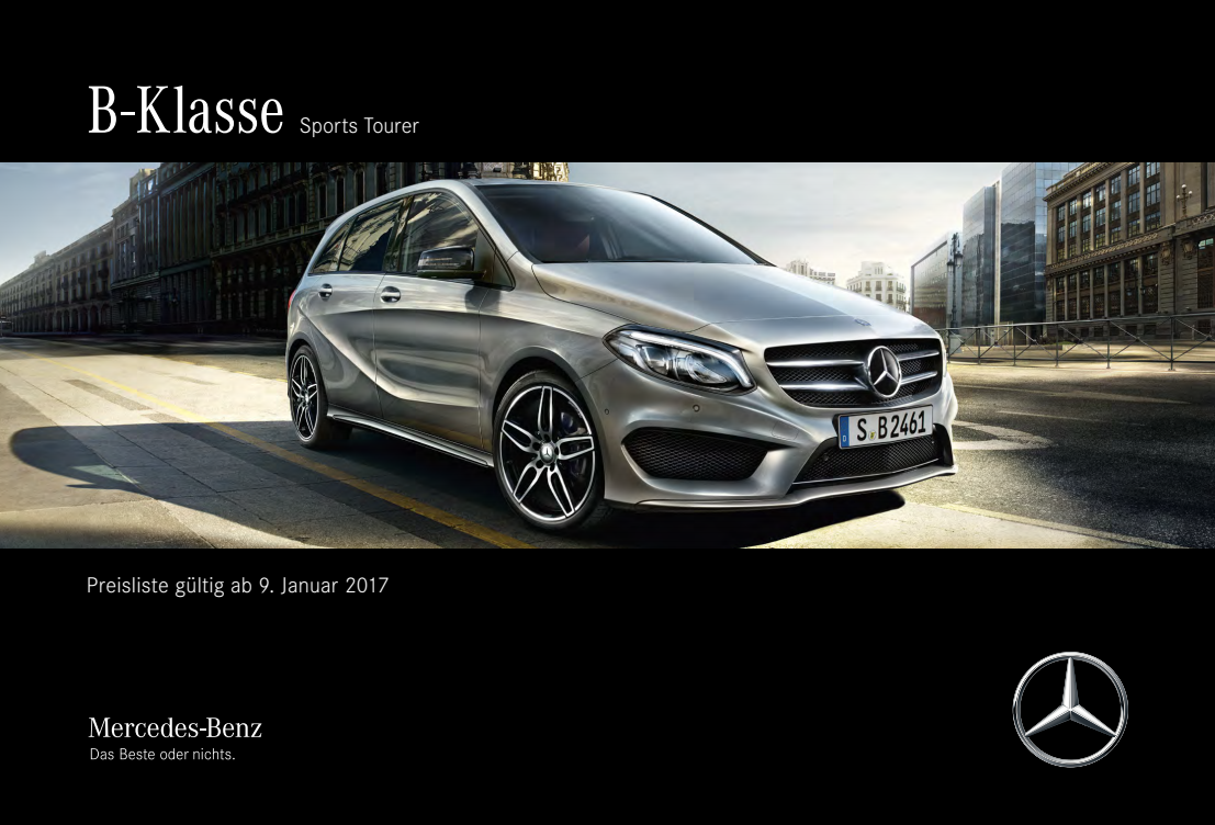 Mercedes-Benz W 242/W 246 B-Klasse Sports Tourer Preisliste 01/2017