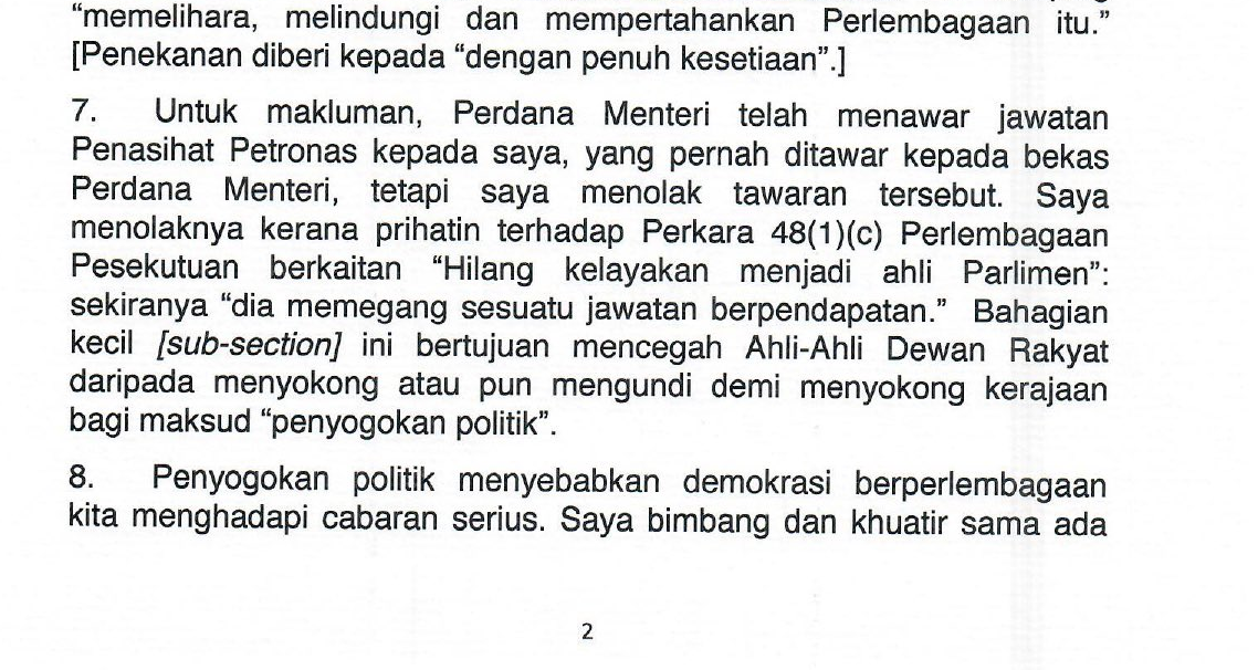 Muhyiddin Tawar Jawatan Pengerusi Petronas