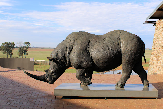 A statue of a rhinoceros