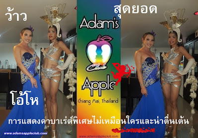 Special, unique and exciting Ladyboy Cabaret Show Adams Apple Club Chiang Mai