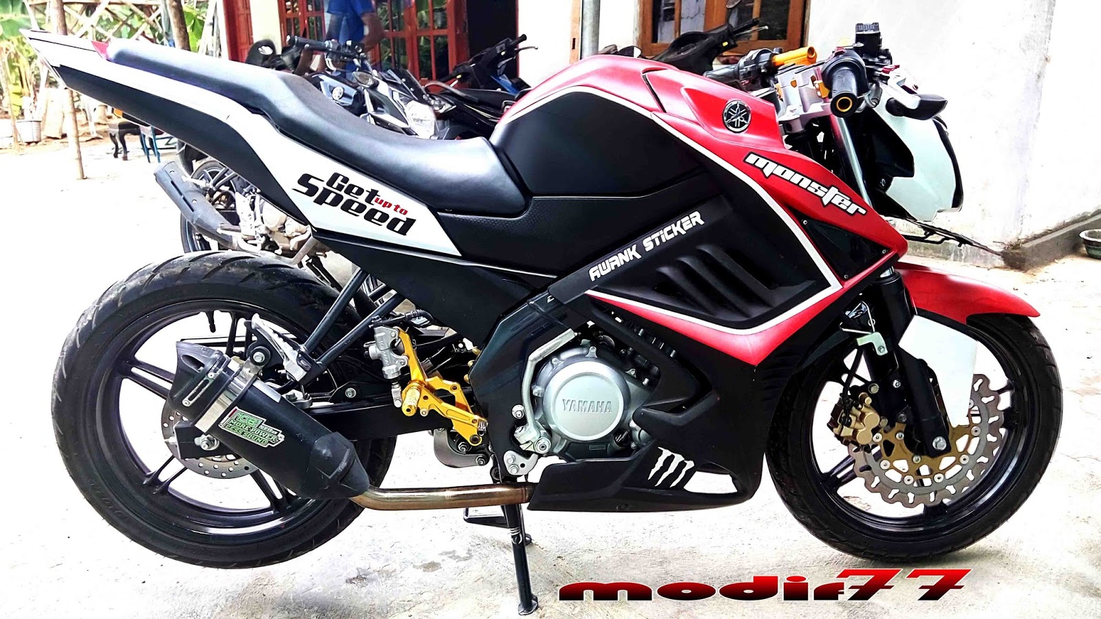 Modifikasi Vixion Red Dark Yamaha Monster 2014 MODIF 77