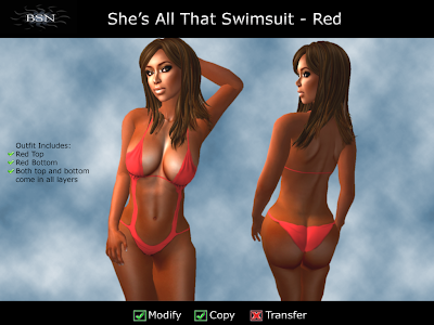 BSN She's All That Swimsuit - Red