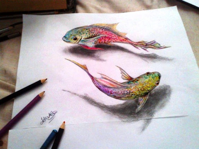 3D Animal drawing between the lines