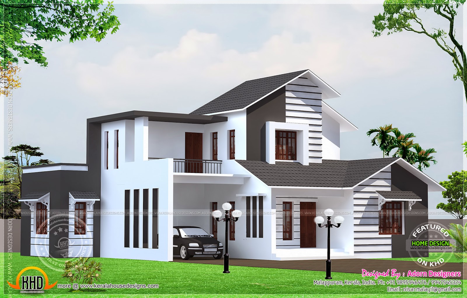 3 bedroom home  design in 1700 sq feet Kerala  home  design 