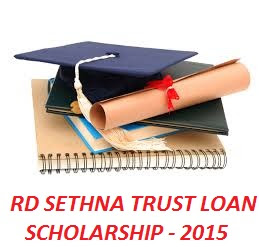 RD Sethna Trust Scholarship 2015 for local and overseas studies
