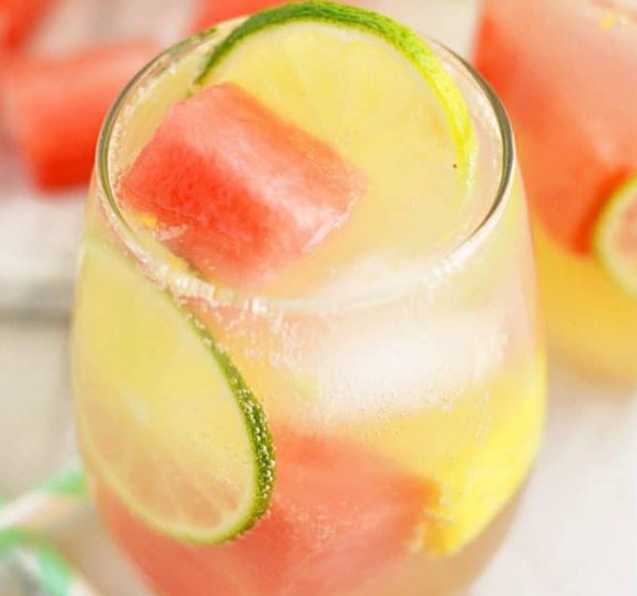 Summer Sangria with Watermelon and Pineapple #Summer #Drink