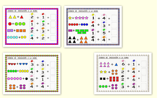 http://ogrecursosticsinfantil.blogspot.com.es/2013/11/fichas-para-aprender-sumar.html