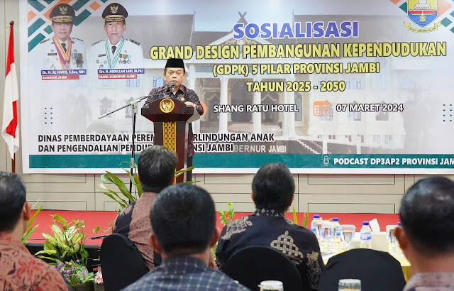Gubernur Al Haris Buka Sosialisasi Penyusunan Grand Design Pembangunan Kependudukan 5 Pilar Tingkat Provinsi Jambi