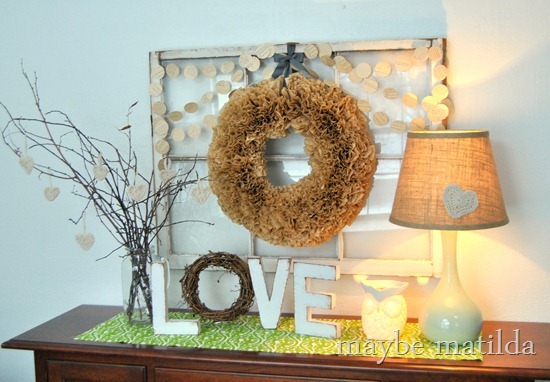 Rustic Neutral Valentine Display by Maybe Matilda